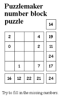 puzzlemaker Number Block Puzzle